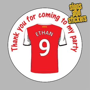 40 Personalised Arsenal Party Stickers Bag Seals Invites any name age gunners - Picture 1 of 1