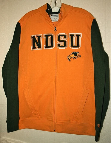 North Dakota State University Bison Champion Zipper Sweat Jacket New Men LG Tags Cover