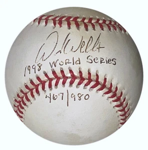 DAVID WELLS SIGNED 1998 WORLD SERIES OFFICIAL BASEBALL N.Y. YANKEES w/ JSA ALOA - Picture 1 of 4