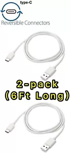 2x6Ft OEM USB-C Rapid Charge Cable Type C Sync Cord Fast Power Quick Charger - Picture 1 of 2