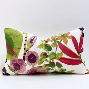 Harlequin Nalina Fabric Flamingo/Papaya Botanical Cushion Cover 12" x 20" - Picture 1 of 5