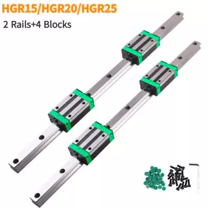 Guía lineal HGR15 HGR20 HGR25 carril guía 200-2000 mm + 4 bloques deslizantes CNC - Imagen 1 de 15