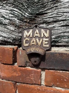 MAN CAVE Flaschenöffner, Wandmontage, Bottle Opener Guss - Bild 1 von 1