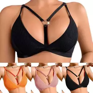Women Sexy Lace Push Up Bralet Bralette Harness Bra Bustier Crop Tops Cami Vest - Picture 1 of 15