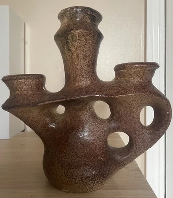 BASTIAN LE PEMP QUIMPER France Brutalist MCM Modernist Sculpture Candleholder - Image 1 of 4