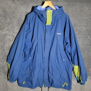 Vintage Patagonia Parka Mens Extra Large Blue Green Mountain Storm Jacket Nylon - Picture 1 of 11