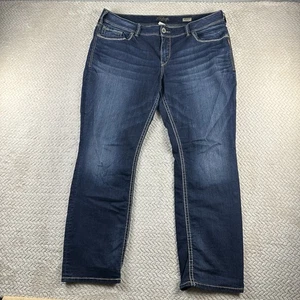 Silver Jeans Damen Übergröße 20 Berkley Straight Leg Denim Dark Wash 40x32 - Bild 1 von 16