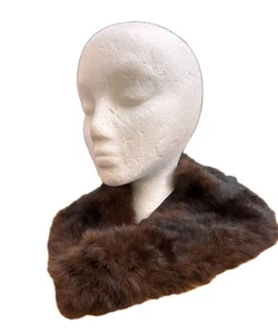 Vtg. Genuine Mink Real Fur Collar Coat Jacket Replacement End to End Curved 25" - Picture 1 of 8