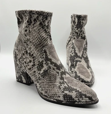 MARC FISHER Leave Ankle Bootie Women's Size 7.5 M Snake Print Suede Block Heel - Image 1 of 4