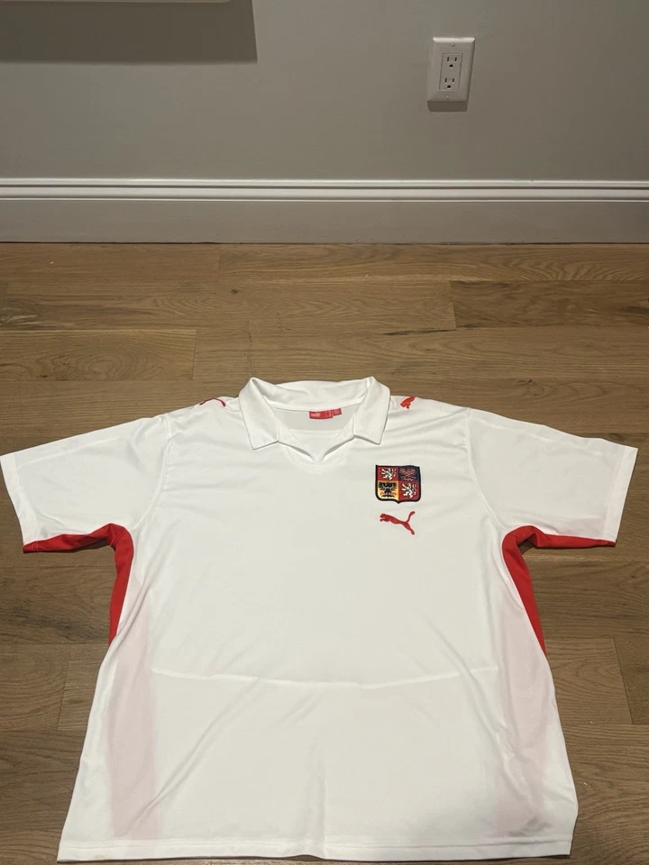 Czech Republic Soccer Jersey Adult XXL White National Soccer Team 2008 - Image 1 of 4