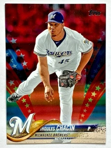 Jhoulys Chacin 2018 Topps Independence Day Parallel #'d/76 Milwaukee Brewers - Imagen 1 de 3