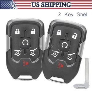 2 6-Button Smart Key Shell Case Fob for Chevy Tahoe GMC Yukon 2015-2020 HYQ1AA - Picture 1 of 8