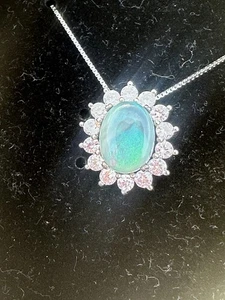1.9 Ct Natural Solid Australian LR Black Opal Handmade Pendant Necklace 925 - Picture 1 of 24