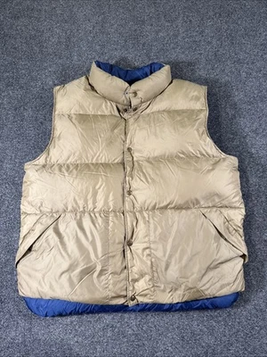 VTG LL Bean Outdoors Puffer Down Vest Men's Size XL Tall Tan Packable - Image 1 of 4