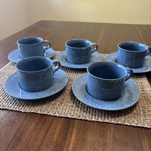 Mikasa ULTRASTONE COUNTRY BLUE 5 Cups & Saucers CU501 - Picture 1 of 4