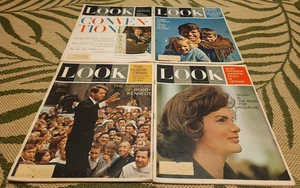 1961-1971 LIFE & LOOK MAGAZINE 15 ISSUE LOT ALL JOHN JACKIE BOBBY KENNEDY ISSUES - Foto 1 di 3