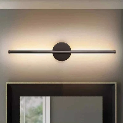 Aplique de pared LED regulable lineal negro 1 luz Rennnsan Aidan Foto 1 de 4