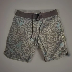 Volcom Mens Big Boys Size 28 Black Emerald Mashed Stoney Trunks Boardshorts - Picture 1 of 2