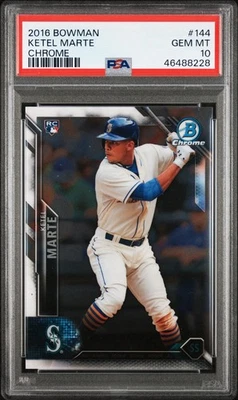 2016 Bowman Chrome #144 Ketel Marte RC PSA 10 GEM MINT - Image 1 of 3