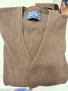 Arnold Palmer by Robert Bruce Cardigan M Vintage Brown Grandpa Vtg Professor - Picture 1 of 2