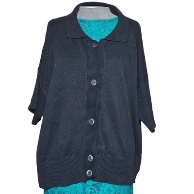 United Colors of Benetton Navy Cotton Cardigan Sweater Size XL  - Image 1 of 3