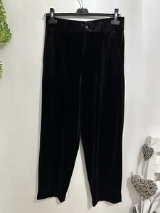 Velvet Trousers Women’s Medium Plum Colour Zara Tapered Whismy Goth Party - Picture 1 of 8