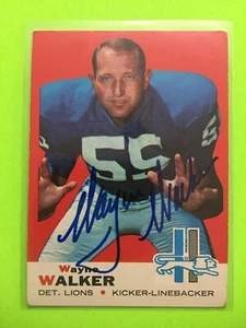 Wayne Walker Autographed Football Card Detroit Lions Auto Signed 1969 Topps - Picture 1 of 1