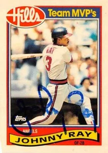 Johnny Ray autographed baseball card California Angels 1989 Topps Hills MVPs #24 - Picture 1 of 1