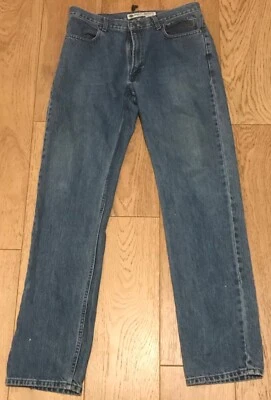 Jeans masculino vintage HARLEY DAVIDSON 34X36 (34X35) ajuste relaxado perna reta - Imagem 1 de 4