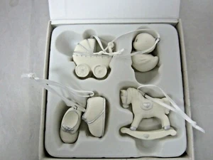 Hallmark Keepsake 2016 Welcome Baby Mini Porcelain XMas Ornaments Set of 4 - Picture 1 of 4