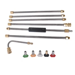 High Pressure Washer Extension Wand Set 5 Cleaner Nozzle And Hose Kit 4000PSI - Picture 1 of 16