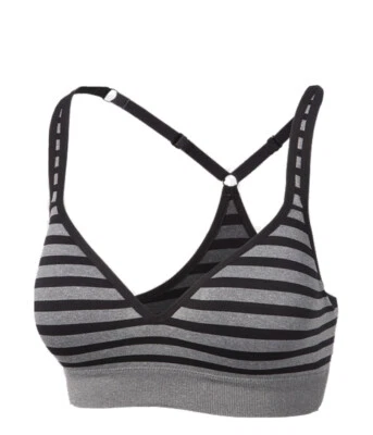 Jockey Molded Cup Sport Bra Stripe Deep Black~ Size Small~ Style #8558 NEW - Image 1 of 3