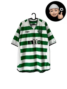 2001 2003 Celtic Scotland Umbro Retro Vintage Home Kit Soccer Jersey Shirt Tee - Picture 1 of 7