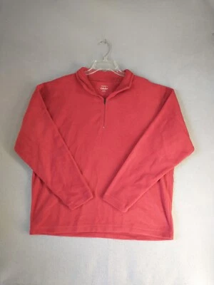 Suéter Cabelas Para Hombres XL Rojo Vellón 1/4 Cremallera Sólido Manga Larga Cuello Simulado Pullover Foto 1 de 4