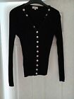 CC Black Long Sleeve Modal/Cotton Ribbed Top With Button Details