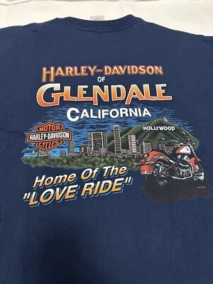 Camiseta Harley Davidson Glendale, CA, Talla X-Grande Azul Marino NUEVA sin etiquetas Foto 1 de 4