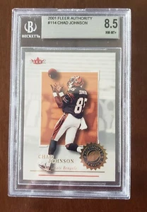 Novato Chad Johnson 2001 Fleer Authority BGS 8,5 - Imagen 1 de 2