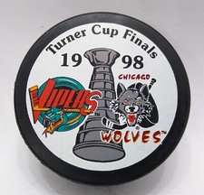 1998 Detroit Vipers vs Chicago Wolves Turner Cup Finals IHL Hockey Puck CR3