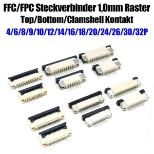 FFC/FPC Stecker Steigung 1,0 mm oben/unten/Klappschalenkontakt 4-32P Flachkabel - Picture 1 of 13