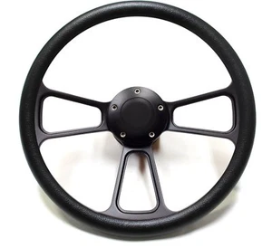 1965 1966 1967 1968 1969 Ford Mustang Leather on Black Billet Steering Wheel Kit - Foto 1 di 3