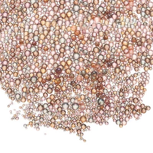 Iridescent Tiny Glass Bubble Beads, Φ0.4-3mm 20g No Hole, Round, Brown,2pcs - Picture 1 of 6
