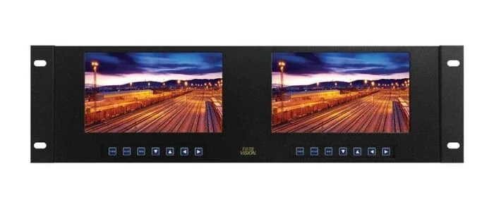 ToteVision LED-711-4K2 Dual 7 Inch 1920x1200 LCD Monitors in a Rack-Mount - Image 1 of 1