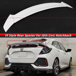 FOR 17-21 HONDA CIVIC FK4 FK7 5DR HATCHBACK YOFER GLOSS WHITE REAR SPOILER WING - Picture 1 of 7