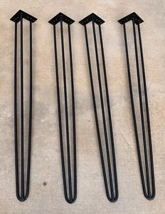set of 4 hairpin Table legs, 40”, black color, Welded Steel, Sturdy - Picture 1 of 5