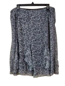 Womens Skirt Large L Black White Floral Elementz - Picture 1 of 5