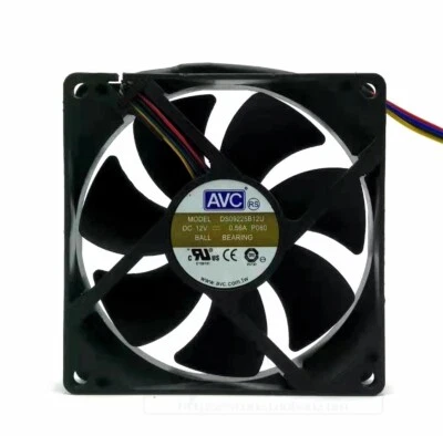 AVC DS09225B12U 9025 12V 0.56A 4-Wire 9CM Dual Ball Cooling Fan - Image 1 of 3