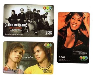 RARE SCHEDE TELEFONICHE CONCERTO DALLA THAILANDIA! LINKIN PARK, WHITNEY HOUSTON & ALTRO! - Foto 1 di 1
