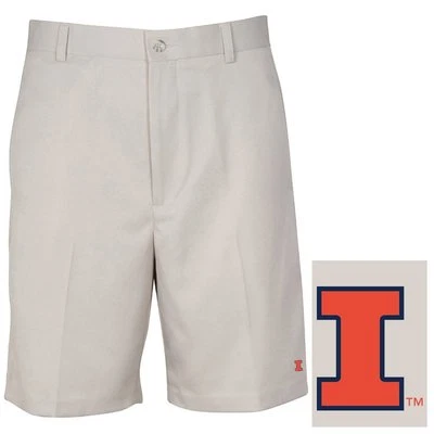 NWT NCAA Oxford Golf Fighting Illini Flat Front Super Dry Men's Shorts  30 STONE - Imagem 1 de 3