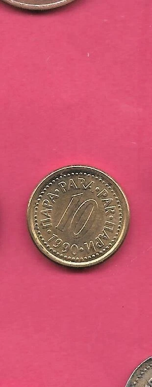 YUGOSLAVIA KM139 1990 UNCIRCULATED-UNC MINT-BU OLD VINTAGE 10 PARA COIN - Image 1 of 1