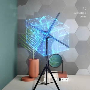 3D Holographic Projector Hologram Fan LED 64/80/100cm Support WIFI App TF Card - Picture 1 of 21